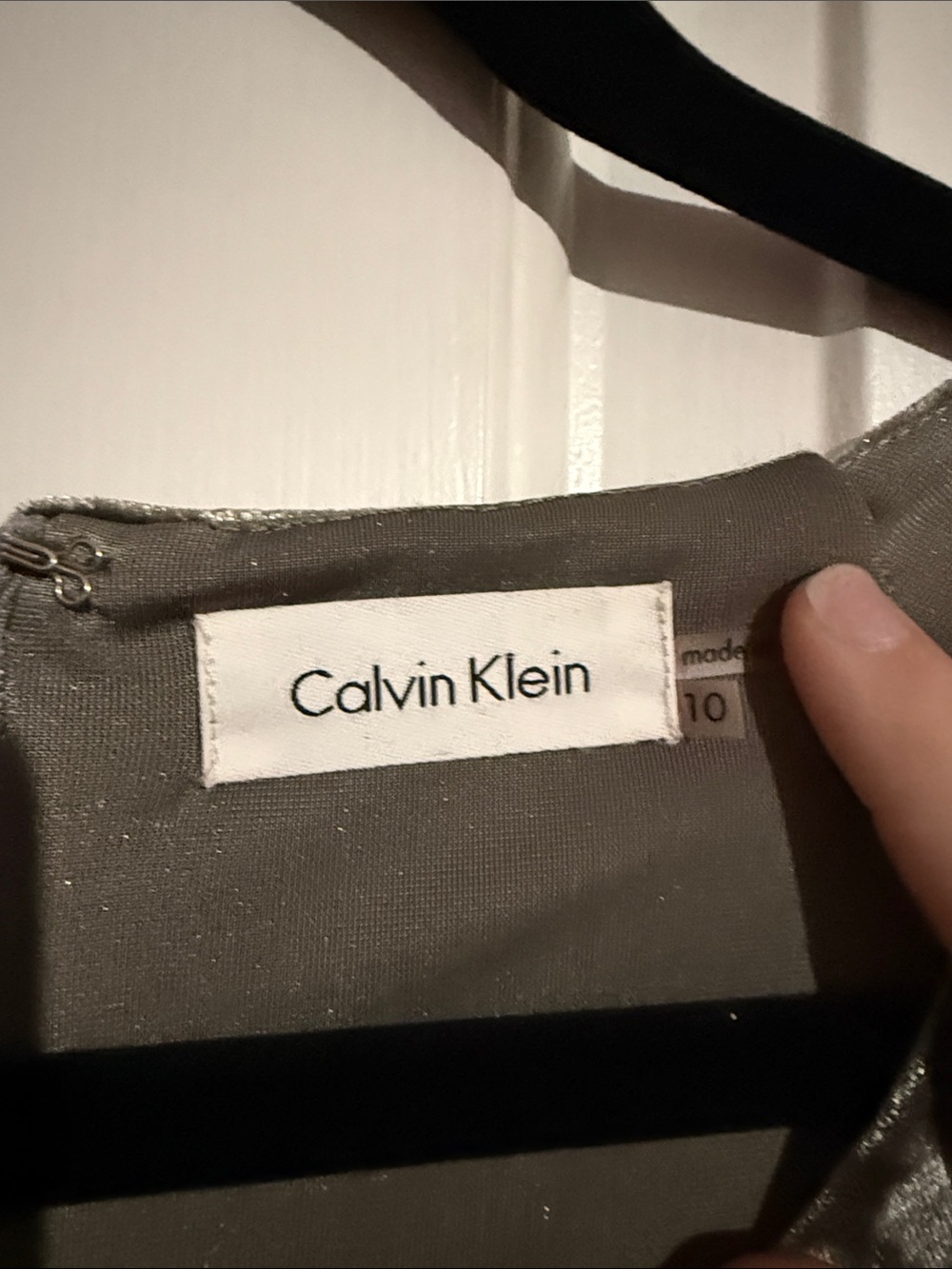 Calvin Klein Green/Silver Crushed Velvet Maxi Dress - Picture 3 of 5
